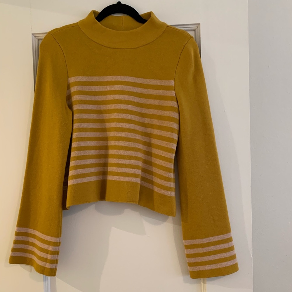 Moth (Anthropologie) Cropped Mustard Sweater - Picture 1 of 3